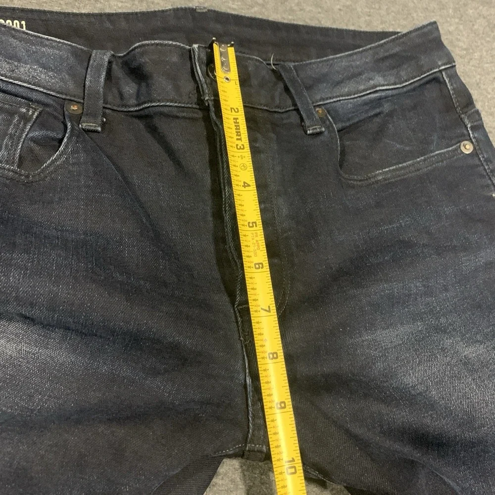 G-STAR Raw 3301 Slim Jeans Mens 32x30 Dark Wash Stretch Faded